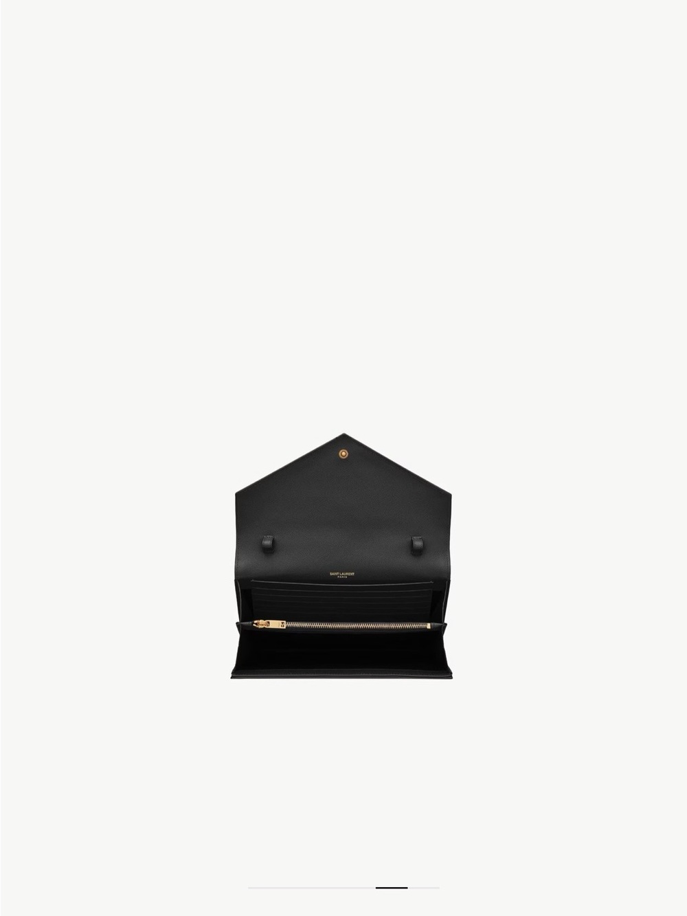 Saint Laurent Black Quilted Chevron YSL Chain Shoulder Bag with Gold Hardware - Picture 10 of 10